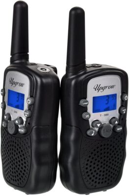 Upgrow 2X Walkie Talkies Set Kinder Funkgeräte 1-3KM Reichweite 8 Kanäle mit Taschenlampe Walki Talki Kinder Spielzeug
