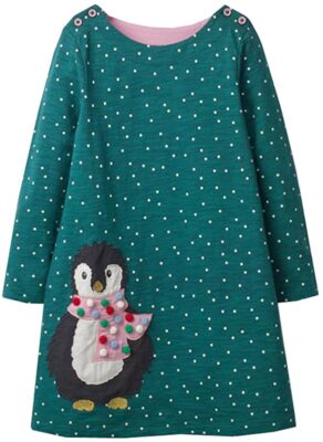 VIKITA Mädchen Baumwolle Langarm Streifen Tiere T-Shirt Kleid EINWEG Gr.80-128