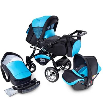 Buggie Urbano Oceanic | 3-in-1-System | Kinderwagen, Kombikinderwagen, Babyschale, Autositz System | Zwei-Wege-Griff | Travel System | Moderner, Leichter Trolley mit Allem Zubehör Inklusive
