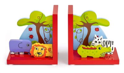 Mousehouse Gifts – Kinder 3D-Safari-Buchstützen – aus Holz – für Mädchen & Jungen