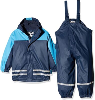 Playshoes Regenanzug-Set mit Fleece gefüttert, Kinder Matsch-Anzug 2-teilig, wind- und wasserdicht