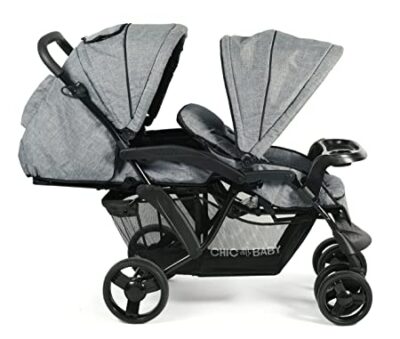CHIC 4 BABY 273 34 Geschwisterwagen Doppio, Jeans blau/grau